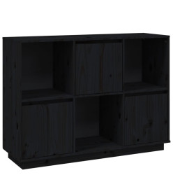 Buffet Noir 110,5x35x80 cm Bois massif de pin