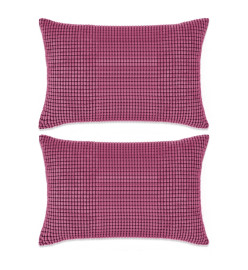 Jeu de coussin 2 pcs Velours 40 x 60 cm Rose