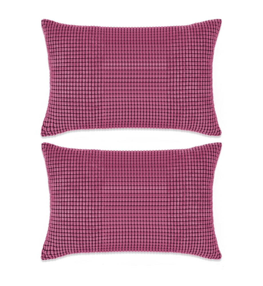 Jeu de coussin 2 pcs Velours 40 x 60 cm Rose