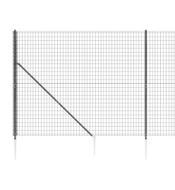 Clôture en treillis métallique et ancrage anthracite 2x25 m