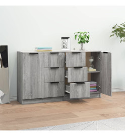 Buffets 2 pcs Sonoma gris 60x30x70 cm Bois d'ingénierie