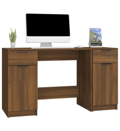 Bureau avec armoire latérale Chêne marron Bois d'ingénierie