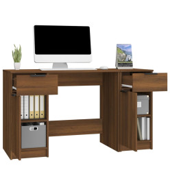 Bureau avec armoire latérale Chêne marron Bois d'ingénierie