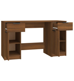 Bureau avec armoire latérale Chêne marron Bois d'ingénierie