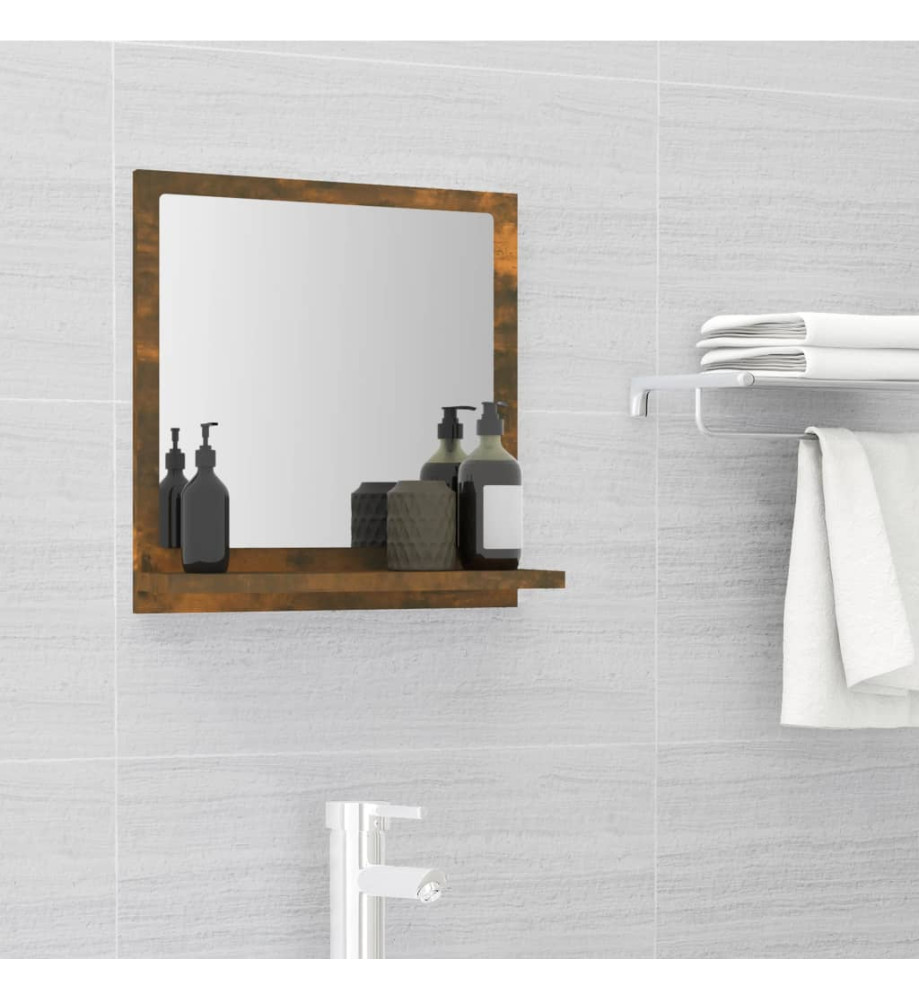 Miroir de bain Chêne fumé 40x10,5x37 cm Bois d'ingénierie