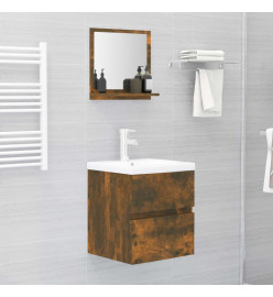 Miroir de bain Chêne fumé 40x10,5x37 cm Bois d'ingénierie