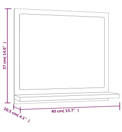 Miroir de bain Chêne fumé 40x10,5x37 cm Bois d'ingénierie