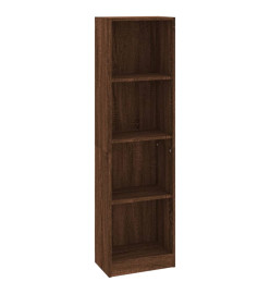 Bibliothèque 4 niveaux Chêne marron 40x24x143cm Bois ingénierie