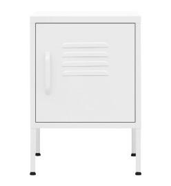 Tables de chevet 2 pcs Blanc 35x35x51 cm Acier