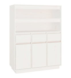 Buffet haut Blanc 89x40x116,5 cm Bois massif de pin