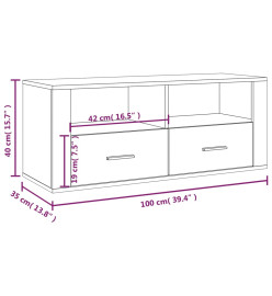 Meuble TV Blanc brillant 100x35x40 cm Bois d'ingénierie