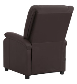 Fauteuil inclinable électrique marron cuir véritable