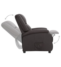 Fauteuil inclinable électrique marron cuir véritable