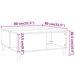 Table basse gris béton 80x80x36,5 cm bois d'ingénierie