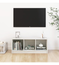 Meuble TV Blanc 104x33x41 cm Bois de pin massif