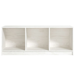 Meuble TV Blanc 104x33x41 cm Bois de pin massif