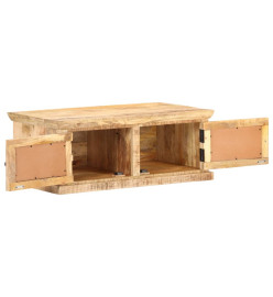 Table basse 90x50x35 cm Bois de manguier et canne naturelle