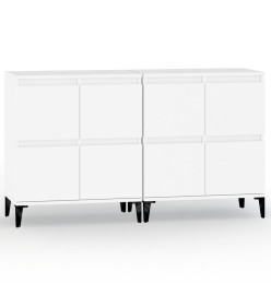 Buffets 2 pcs blanc 60x35x70 cm bois d'ingénierie