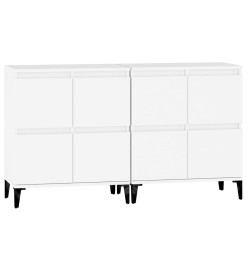 Buffets 2 pcs blanc 60x35x70 cm bois d'ingénierie