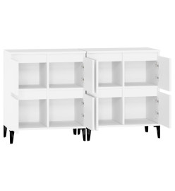 Buffets 2 pcs blanc 60x35x70 cm bois d'ingénierie