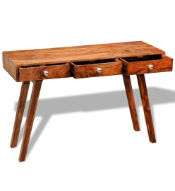 Table console avec 3 tiroirs 76 cm Bois massif de Sesham