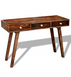 Table console avec 3 tiroirs 76 cm Bois massif de Sesham