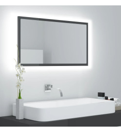 Miroir LED de salle de bain Gris brillant 80x8,5x37cm Acrylique