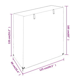 Housse de balancelle 8 œillets 125x90x135/165 cm PE