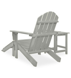 Chaise de jardin Adirondack avec pouf et table Sapin Gris