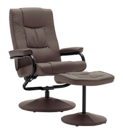 Fauteuil TV avec repose-pied Marron Similicuir