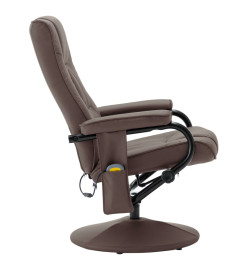 Fauteuil TV avec repose-pied Marron Similicuir