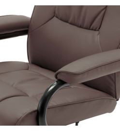 Fauteuil TV avec repose-pied Marron Similicuir