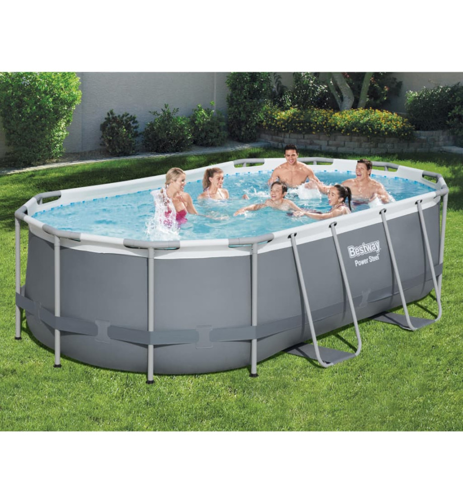 Bestway Piscine hors sol Power Steel ovale 427x250x100 cm