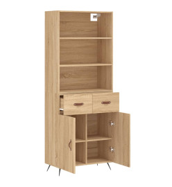 Buffet haut Chêne sonoma 69,5x34x180 cm Bois d'ingénierie