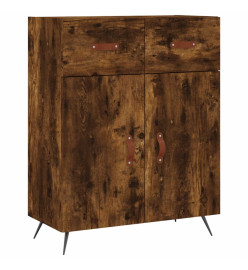 Buffet haut Chêne fumé 69,5x34x180 cm Bois d'ingénierie