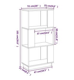 Bibliothèque/Séparateur de pièce 51x25x101 cm Pin solide