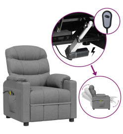 Fauteuil électrique de massage Gris clair Tissu