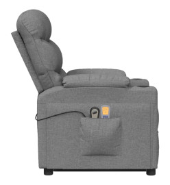 Fauteuil de massage inclinable Gris clair Tissu