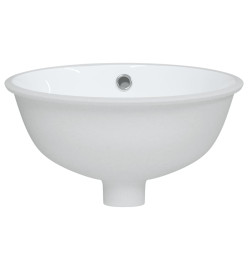 Évier de salle de bain blanc 33x29x16,5 cm ovale céramique