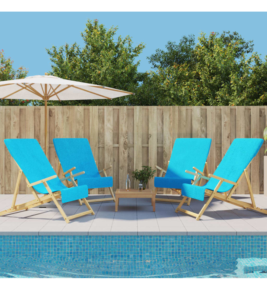 Serviettes de plage 4 pcs turquoise 60x135 cm tissu 400 GSM