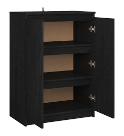 Buffet Noir 60x36x84 cm Bois de pin massif