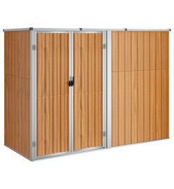 Abri à outils de jardin marron 225x89x161 cm acier galvanisé