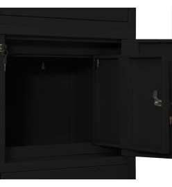 Armoire de bureau Noir 90x40x180 cm Acier