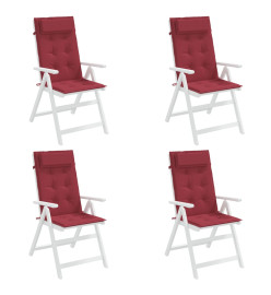 Coussins de chaise à dossier haut lot de 4 rouge bordeaux