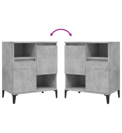 Buffets 2 pcs gris béton 60x35x70 cm bois d'ingénierie