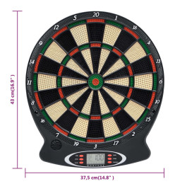 Jeu de fléchettes électrique avec fléchettes Noir Polypropylène