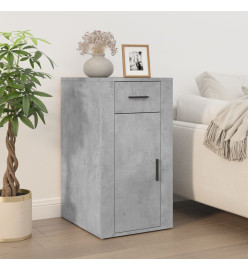 Bureau avec armoire gris béton bois d'ingénierie