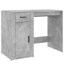 Bureau avec armoire gris béton bois d'ingénierie