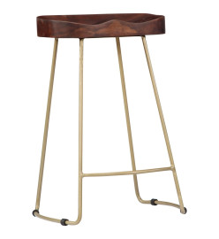 Tabourets de bar Gavin lot de 2 bois de manguier massif