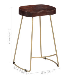 Tabourets de bar Gavin lot de 2 bois de manguier massif